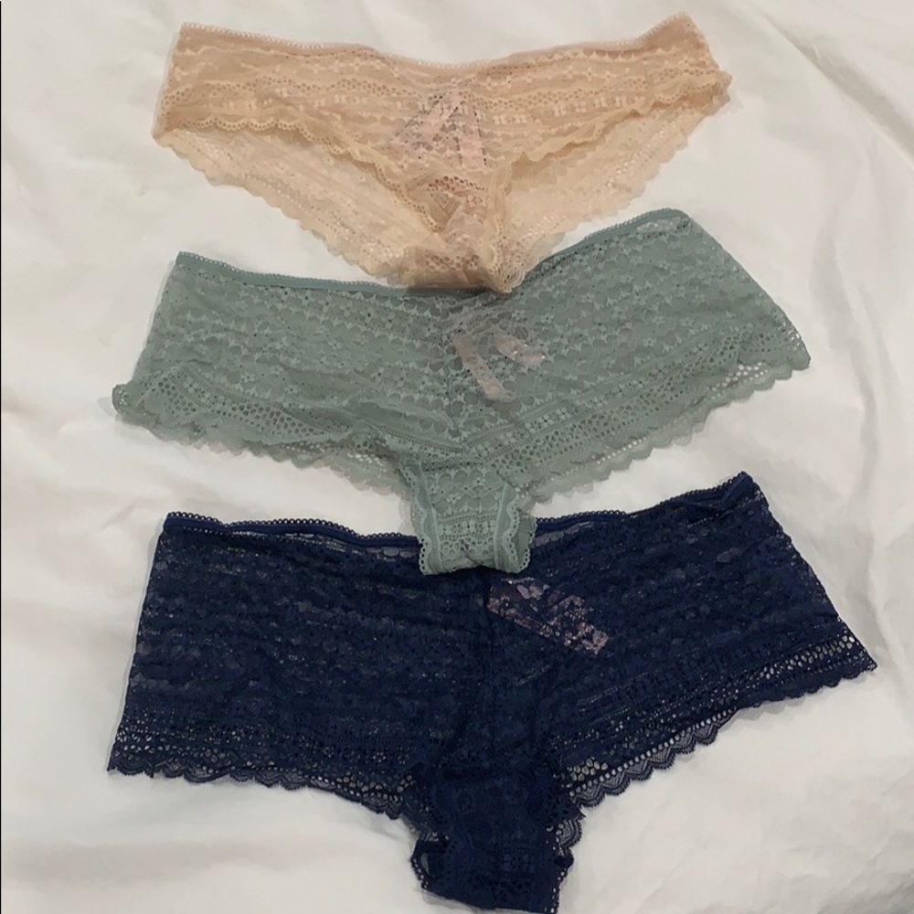 NWT Lot of 3 Victoria’s Secret lace shorty cheeky